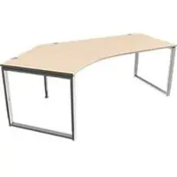 Schäfer Shop MODENA FLEX hoekbureau, 135°, beugelpoot, bevestiging links, B, B 2165 mm, ahorn decor