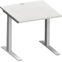 Schäfer Shop MODENA FLEX bureau, C-poot rechthoekige buis, B 800 x D 800 mm, lichtgrijs/wit aluminium