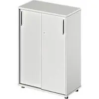 Schäfer Shop Schuifdeurkast Proplana, 3 ordnerhoogten, breedte 800 mm, hoogte 1160 mm, lichtgrijs