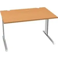 Schäfer Shop Desk PLANOVA BASIC, rechthoekig, C-poot, B 1200 x D 800 x H 717 mm, beuken/wit + kabelgoot