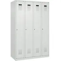C+P Evolo Plus kledingkast, 4 vakken, rechts scharnierend, cilinderslot, soft-close, B 1200 x D 500 x H 1850 mm, lichtgrijs/lichtgrijs