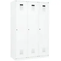 C+P Evolo Plus kledingkast, 3 vakken, 400 mm breed, cilinderslot, soft-close, B 1.200 x D 500 x H 1.850 m, verkeerswit/verkeerswit