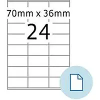Herma Etiketten 8418, permanente kleefstof, bedrukbaar, B 70 x H 36 mm, papier, wit, 12000 stuks/500 vellen