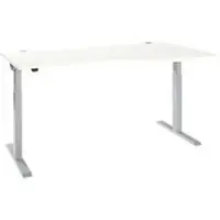 Schäfer Shop Bureau ERGO-T 2.0 - elektrisch in hoogte verstelbaar - vrije vorm aanbouw rechts - B 1800 x H 715-1205 mm - T-voet blank alu - wit - ons merk