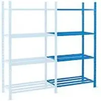 MANORGA Legbordstelling-aanbouwsectie, m. 4 roosterborden van buizen, B 1260 x D 800 x H 2000 mm