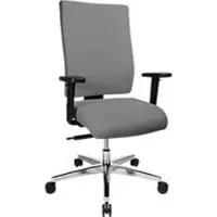 Topstar Bureaustoel PROFI STAR 15 hoog, met armleuningen, synchroonmechanisme, vlakke zitting, ergonomische rugleuning, lichtgrijs/alusisch zilver