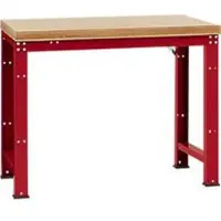 Manuflex werkbank Profi standaard, Tafelblad multiplex B 1250 x D 700, robijnrood