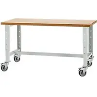 Schäfer Shop Werkbank, verrijdbaar, B 1500 x D 700 x H 676-888 mm, in hoogte verstelbaar,