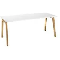 Schäfer Shop Bureautafel Start Off Wood, rechthoekig, poot A, B 1800 x D 800 x H 735 mm, wit/hout look