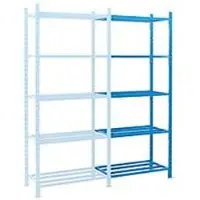 MANORGA Legbordstelling-aanbouwsectie, m. 5 roosterborden van buizen, B 1260 x D 600 x H 2500 mm