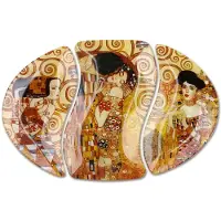 CARMANI - Ovaal glasbord met schilderijen van Gustav Klimt 38,5x26,5cm