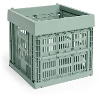 HAY Colour Crate Cube Stapelbare Opbergdoos Sage Green