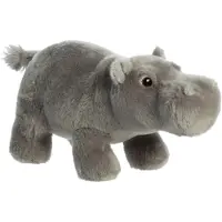 Aurora Pluche dieren knuffel nijlpaard - 14 x 27 cm - Knuffeldieren - nijlpaarden - speelgoed