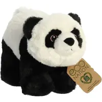 PALM PALS Pluche dieren knuffels zwart/witte panda van 23 cm - Knuffeldieren pandas speelgoed