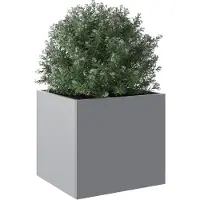 vidaXL Plantenbak 32x30x29 cm gegalvaniseerd staal zilverkleurig