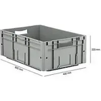 Ssi Eurobox serie LTF 6220, gemaakt van PP, inhoud 42 L, grijs handvat