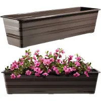 Kadax Set 4 x 60 cm bloembak, balkonpot van kunststof, weerbestendige plantenbak, bloempot, balustrade voor bloemen