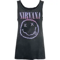 Nirvana Top - Smiley - M tot XL - voor Vrouwen - zwart - Maat M