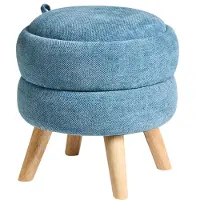 Beliani HAWLEY - Poef - Blauw - Chenille