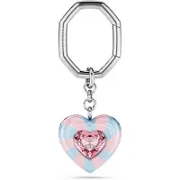 Swarovski Sleutelhanger 'Key' lichtblauw / lichtroze / zilver