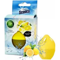 At Home Koelkast Lemon Luchtverfrisser (30gr) – Neutraleert nare geurtjes met frisse citroengeur, past in eierrekje