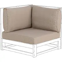 Beliani TIMOR - Tuinkussenhoezen set van 3 - Taupe - Polyester