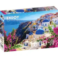 Enjoy Puzzel Santorini met bloemen, Griekenland 1000 delen 1 St
