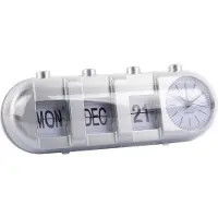 Karlsson Retro Tube Calendar Wekker | 26x9.3x9cm | Zilver