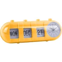 Karlsson Retro Tube Calendar Wekker | 26x9.3x9cm | Bright geel