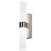 Lumidora Wandlamp 74696 - Voor binnen - TOULON - 2 Lichts - Ingebouwd LED - 6.0 Watt - 400 Lumen - 4000 Kelvin - Wit - Staalgrijs - Metaal - Badkamerlamp - IP44