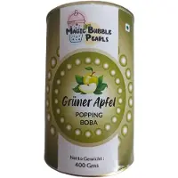 Kajal Magic Bubble Pearls – Groene Appel (Grüner Apfel) Popping Boba, 400g | Friszoete Vruchtparels voor Bubble Tea, Mocktails, IJs en Meer met Sticker