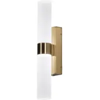 Lumidora Wandlamp 74694 - Voor binnen - TOULON - 2 Lichts - Ingebouwd LED - 6.0 Watt - 400 Lumen - 4000 Kelvin - Wit - Goud - Messing (kleur) - Metaal - Badkamerlamp - IP44
