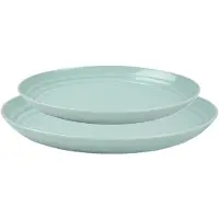 PlasticForte camping borden set - groen - kunststof - 2 soorten - 12x stuks - onbreekbaar servies - platte bordjes