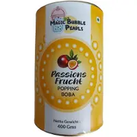 Kajal Magic Bubble Pearls – Passievrucht (Passionsfrucht) Popping Boba, 400g | Sappige Vruchtparels voor Bubble Tea, Mocktails, IJs & Meer met Sticker
