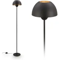 Briloner Gryde – Vloerlamp Woonkamer – E27 fitting – staande lamp met schakelaarkabel – Ø25 cm – hoogte 156,5 cm – zwart
