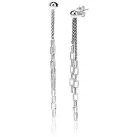 Zinzi 65mm zilveren multi-look oorstekers met bungelende paperclip schakels ZIO2709