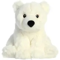 ECO NATION Pluche ijsbeer knuffel - Knuffeldier - wit - 24 cm - Noordpool thema - beren knuffels