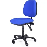 Mtm bureaustoel FULA 160-N - ergonomisch - blauwe stof zitting en rug - kunststof kruisvoet - op wielen - 47/62 cm