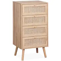Sweeek Ladekast 4 lades met hout- en rotanlook