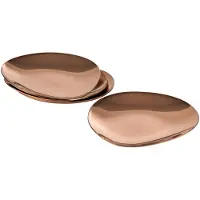 Aps 40794 Bord PEBBLES, set van 4, roestvrij staal, PVD-gecoat, 9 x 9 cm, hoogte 1 cm, koperlook