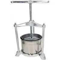 Ich-zapfe Fruitpers, Druivenpers, Appelpers, Wijnpers - Maxi, met roestvrijstalen dubbele mand, 5L