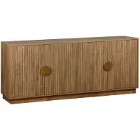 Sweeek Dressoir 4 deuren gegroefd mangohouteffect 180cm Mangohout effect