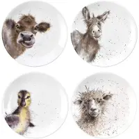 Wrendale Designs RW WN4093-XW Royal Worcester China Tea Coupe Borden met Ewe, Gentle Jack en Just Hatched, Set van 4