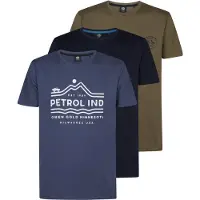 Petrol Industries Shirt 'Wichita' indigo / olijfgroen / zwart
