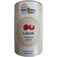 Kajal Magic Bubble Pearls – Litchi Popping Boba, 400g | Poppende Vruchtparels met Litchismaak voor Bubble Tea, Mocktails, IJs & Meer met Sticker