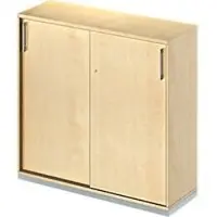 Schäfer Shop schuifdeurkast TETRIS WOOD, 3 OH, B 1200 mm, incl. stalen sokkel, ahorn decor