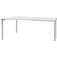 Schäfer Shop Bureautafel in vrije vorm MODENA FLEX, aanbouw links, lichtgrijs