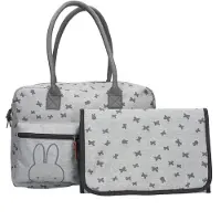 Vadobag Miffy Care Chase Your Dreams - Luiertas - Grijs - Baby - Verschoonmatje - Verstelbare Schouderband - Ophanglussen Kinderwagen - Nijntje