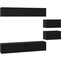 vidaXL Tv-meubelset 6 st 80 x 30 x 30 cm Zwart Eiken