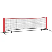 vidaXL Tennisnet Zwart en Rood 301 x 90,5 x 87 cm Polyester